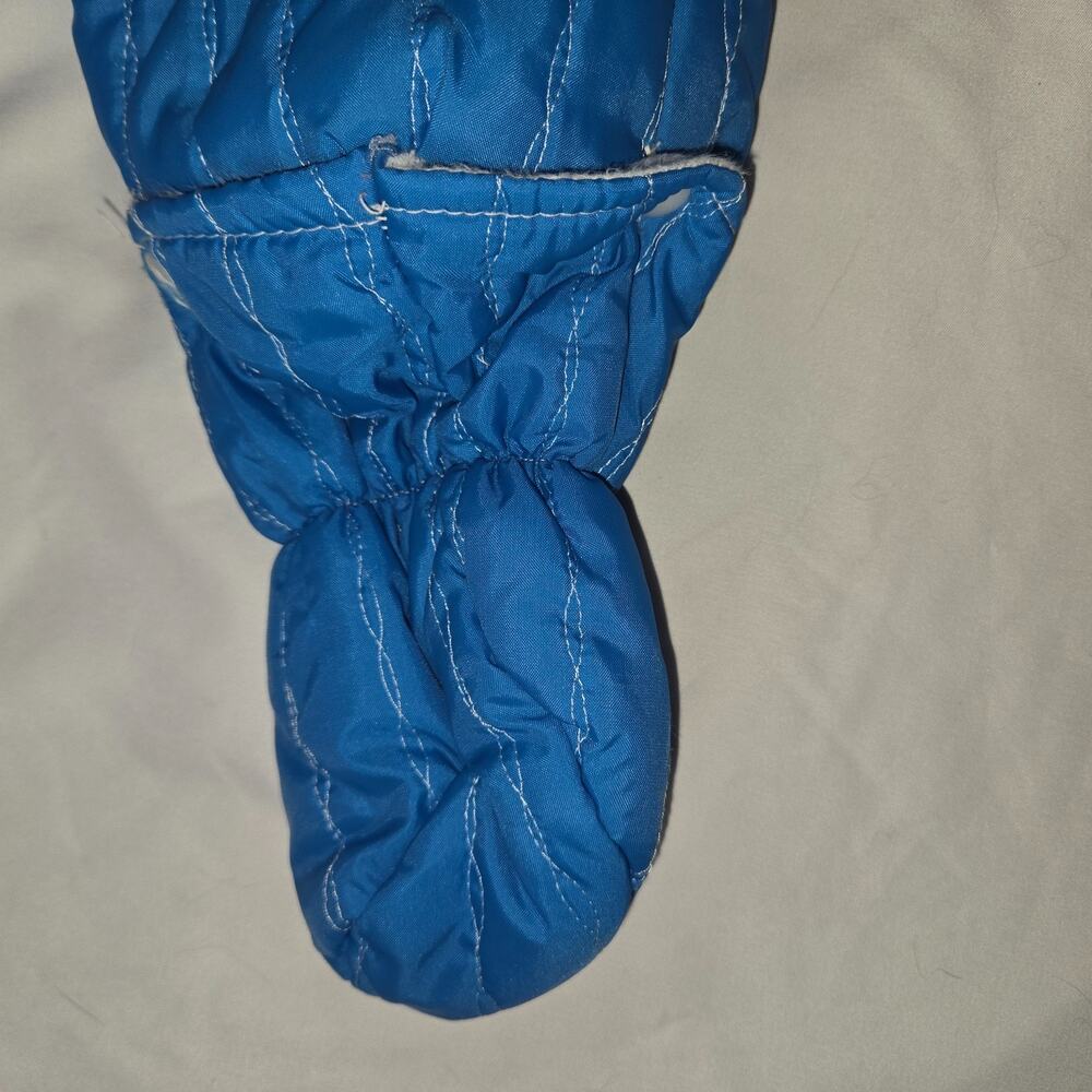 Vintage Quilted Bunting 24M Snowsuit Removable Booties Mittens Zipper Repair - Picture 8 of 16